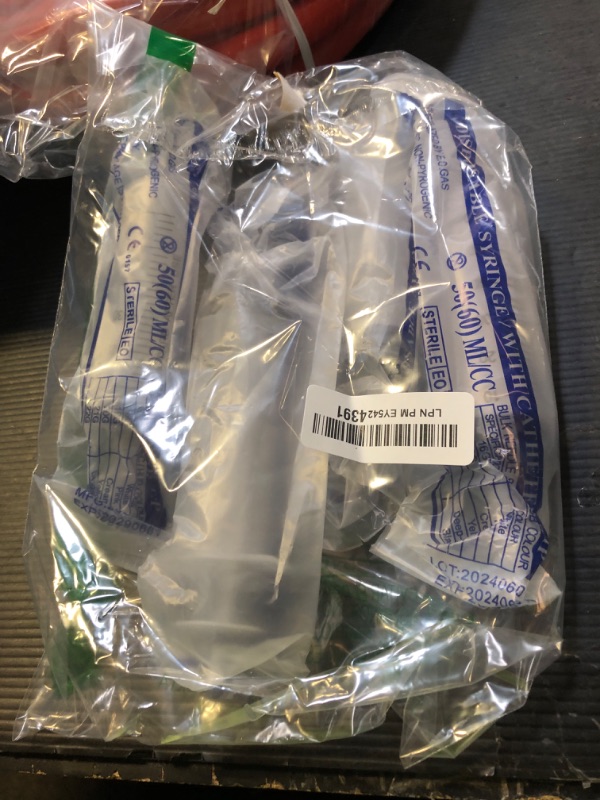 Photo 1 of 4 Pack 60mL Large Syringe for Liquid with Tip Cap, Plastic Liquid Syringes Individually Sterile Sealed