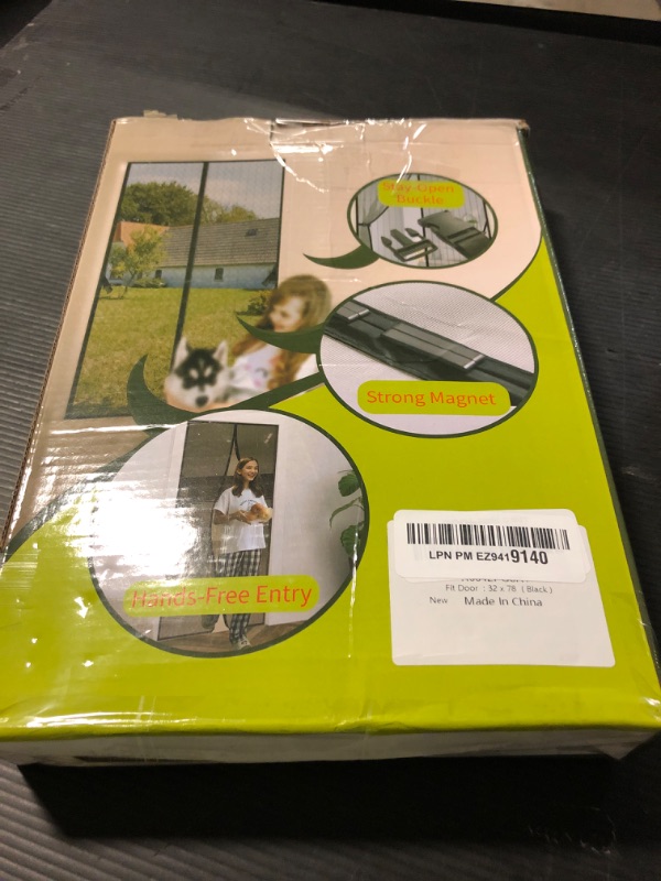Photo 1 of Magnetic Screen Door -Fit for Door Size:32x78 Inch,Screen Door Size 34"x80"?Hands Free Mesh Partition,Heavy Duty Curtain Keeps Bugs Out, Frame Hook & Loop, Pet and Kid Friendly