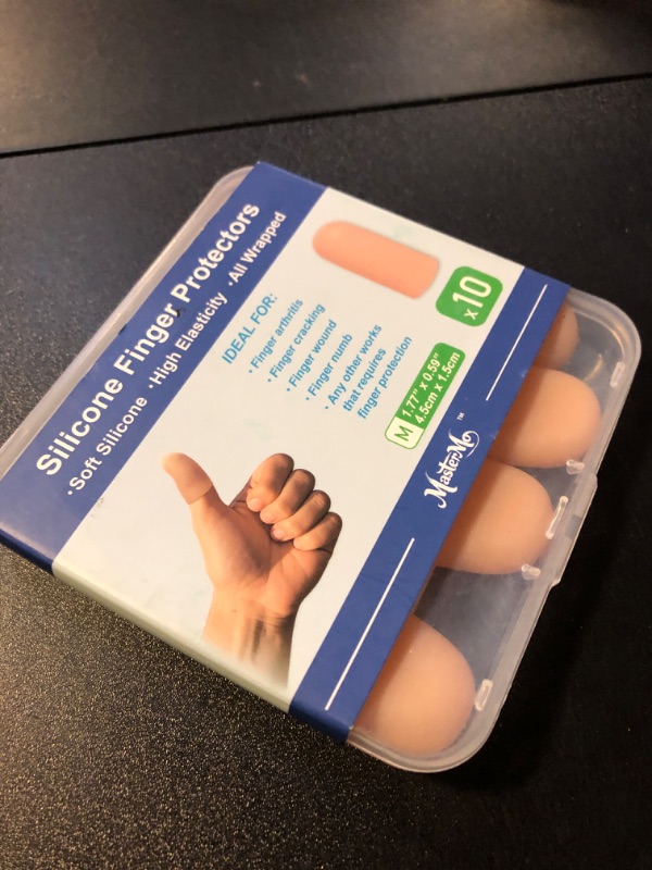 Photo 1 of Gel Finger Cots Protectors, Silicone Fingers Covers Bandages Caps Sleeves for Fingertip Thumb Protection, Ideal for Trigger, Arthritis, Cracking, Blisters, Callus, Hangnail & Pain Relief
