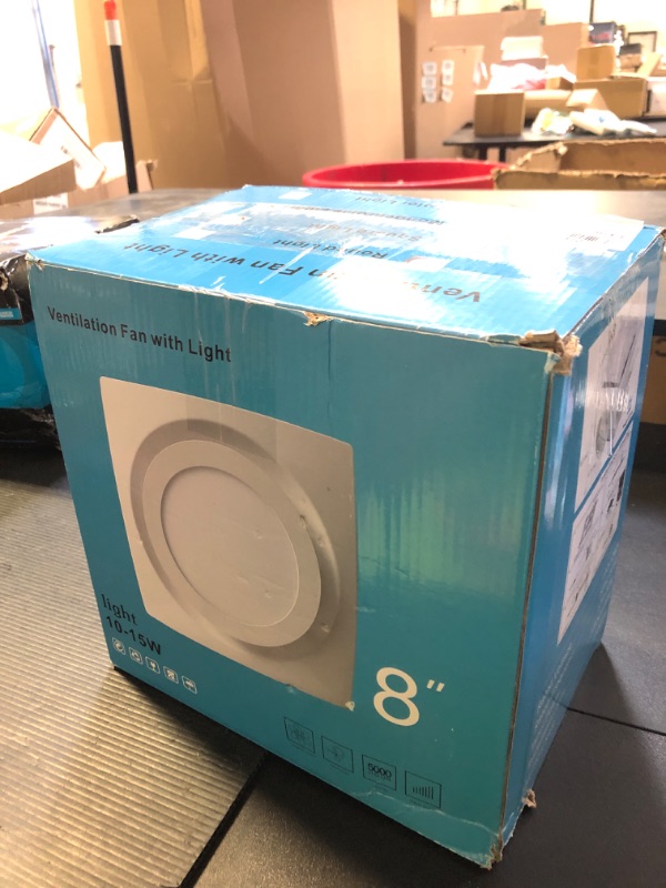 Photo 1 of FEITON Bathroom Exhaust Fan with Light, Ceiling Mount, 110 CFM 1.0 Sones 4 Inch Duct, Quiet Square Bath Fan Light Combo, Shower Exhaust Fan with Light