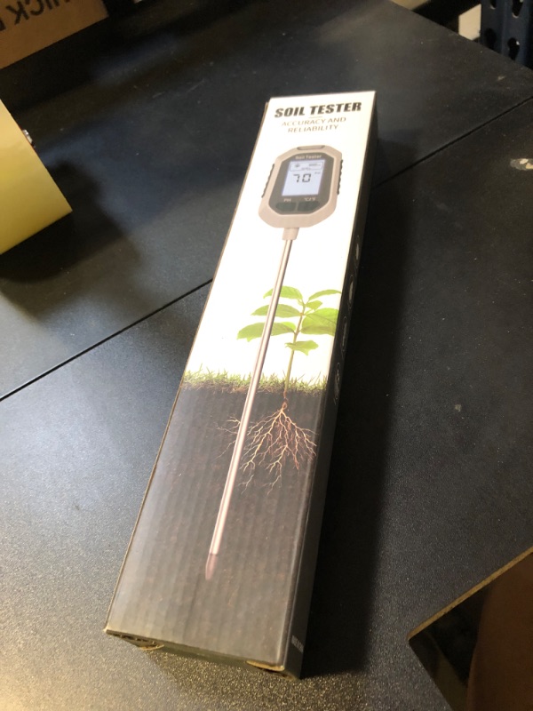 Photo 1 of YAMRON 4-in-1 Soil Moisture Meter Digital Plant Temperature/Soil Moisture/PH Meter/Sunlight Intensity Backlight LCD Display Soil Test Meter for Gardening, Farming and Outdoor Plants