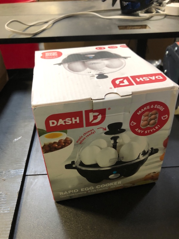 Photo 1 of DASH Rapid Egg Cooker: 6 Egg Capacity Electric Egg Cooker for Hard Boiled Eggs, Poached Eggs, Scrambled Eggs, or Omelets with Auto Shut Off Feature - Black