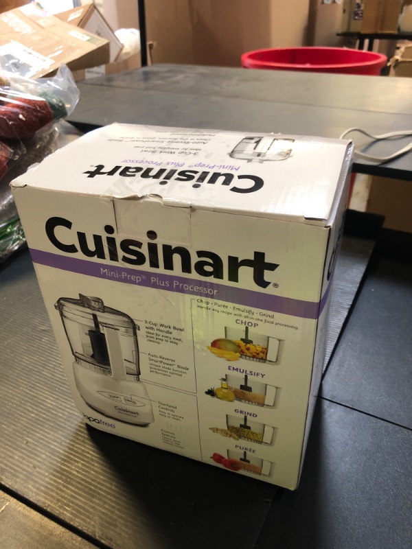 Photo 1 of Cuisinart Mini-Prep Plus Food Processor, 24-Ounce Mini Food Processor to Chop Herbs, Vegetables, and Hard Cheese, 24-Ounce Work Bowl, Reversible Stainless Steel Blade, DLC-2A, White