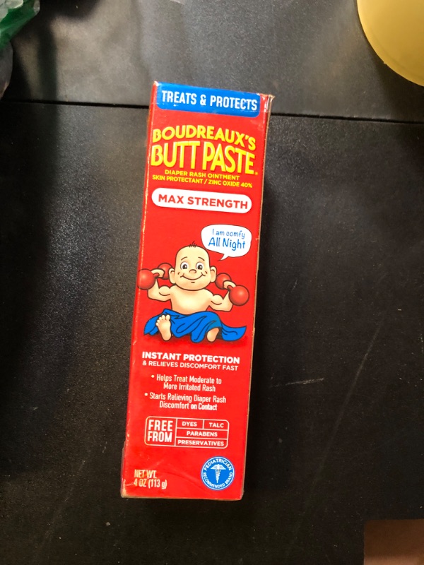 Photo 1 of Boudreaux's Butt Paste Maximum Strength Diaper Rash Cream, Ointment for Baby, 4 oz Tube