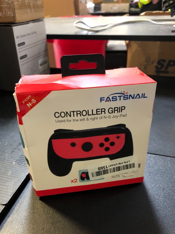 Photo 1 of FASTSNAIL Grips Compatible with Nintendo Switch for Joy Con & OLED Model for Joycon, Wear-Resistant Handle Kit Compatible with Joy Cons Controllers for Sega Dreamcast Games 2 Pack (Black)