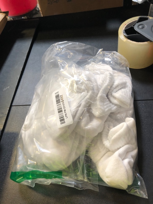 Photo 1 of +MD Diabetic Socks for Men Women-6 Pairs Ankle Non-Binding Extra Wide, Seamless Circulator Socks for Edema 9-11 White