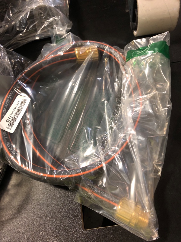 Photo 1 of Giraffe Tools Leader Hose 5/8" x 4ft, Custom Length, No Kink, Flexible, Leakproof Water Hose, Male Female Fittings, 600 Burst PSI, 4ft, Black Orange