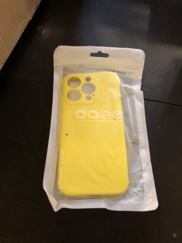 Photo 1 of oakxco for iPhone 15 Pro Phone Case Liquid Silicone, Cute Thin Slim Grip Soft Rubber Gel for Women Men, Smooth Matte TPU Plain Solid Color Girly Simple Case with Camera Cover Protection, Yellow