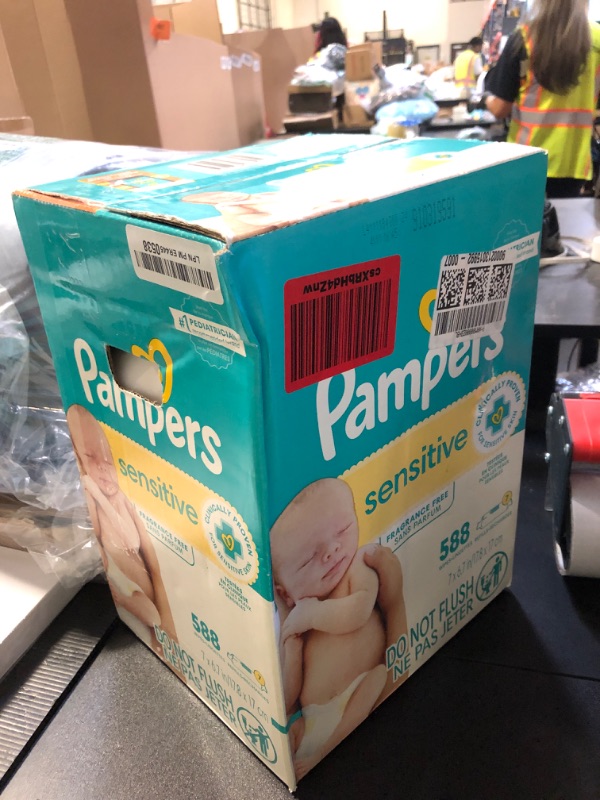 Photo 1 of Pampers Baby Wipes Sensitive, Water Based Wipes, Hypoallergenic and Unscented for Babies, 588 Wipes Total (7 Refill Packs)