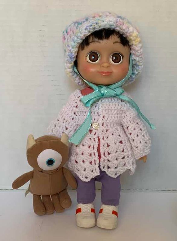 Photo 1 of 2001 COLLECTIBLE HASBRO DISNEY PIXAR MONSTERS INC BABBLIN’ BOO DOLL 12”H & 2 PLUSH TOYS