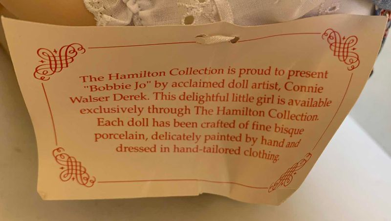 Photo 1 of HAMILTON COLLECTION BOBBIE JO PORCELAIN DOLL (1996) 11”H & IRISH GIRL PORCELAIN DOLL 7”H