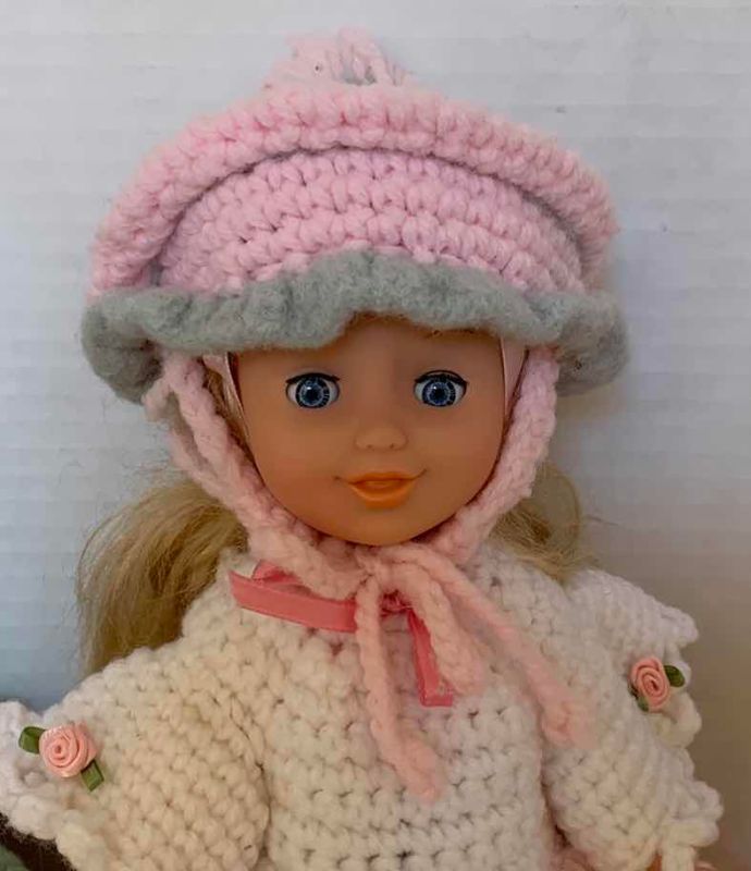 Photo 1 of PORCELAIN DOLLS WITH CROCHET DRESSES 14”H