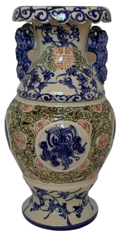 Photo 1 of COLLECTIBLE CHINESE PORCELAIN DOUBLE VASE 16”H