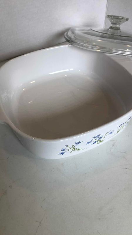 Photo 1 of VINTAGE CORNING WARE BLUE DUSK BELLS CASSEROLE DISH 2 LITER