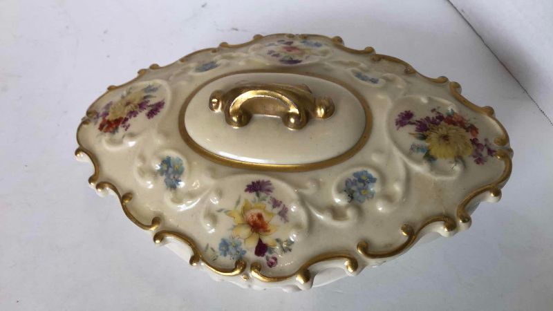 Photo 1 of CREME CONCORD FINE CHINA OVAL BOWL WITH LID 9”