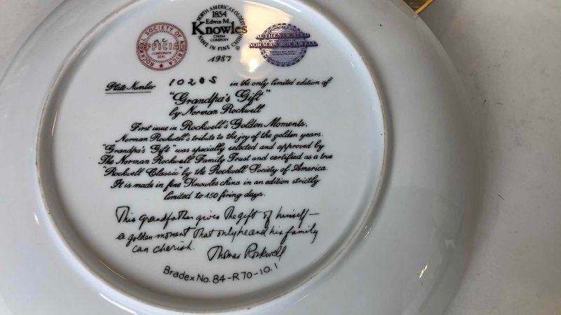 Photo 1 of NORMAN ROCKWELL “GRAND PA’S GIFT” AND “SCHOOL DAYS” COLLECTIBLE PLATES