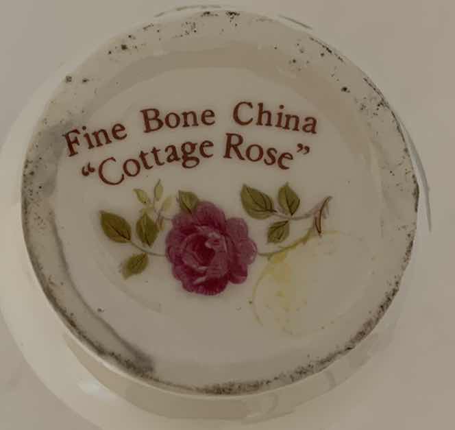 Photo 1 of CHINA TEA CUP & SAUCER SET WITH “COTTAGE ROSE” BONE CHINA SMALL PITCHER