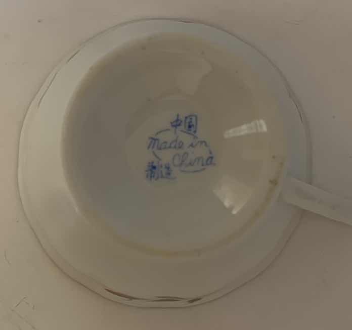 Photo 1 of CHINA TEA CUP & SAUCER SET WITH “COTTAGE ROSE” BONE CHINA SMALL PITCHER