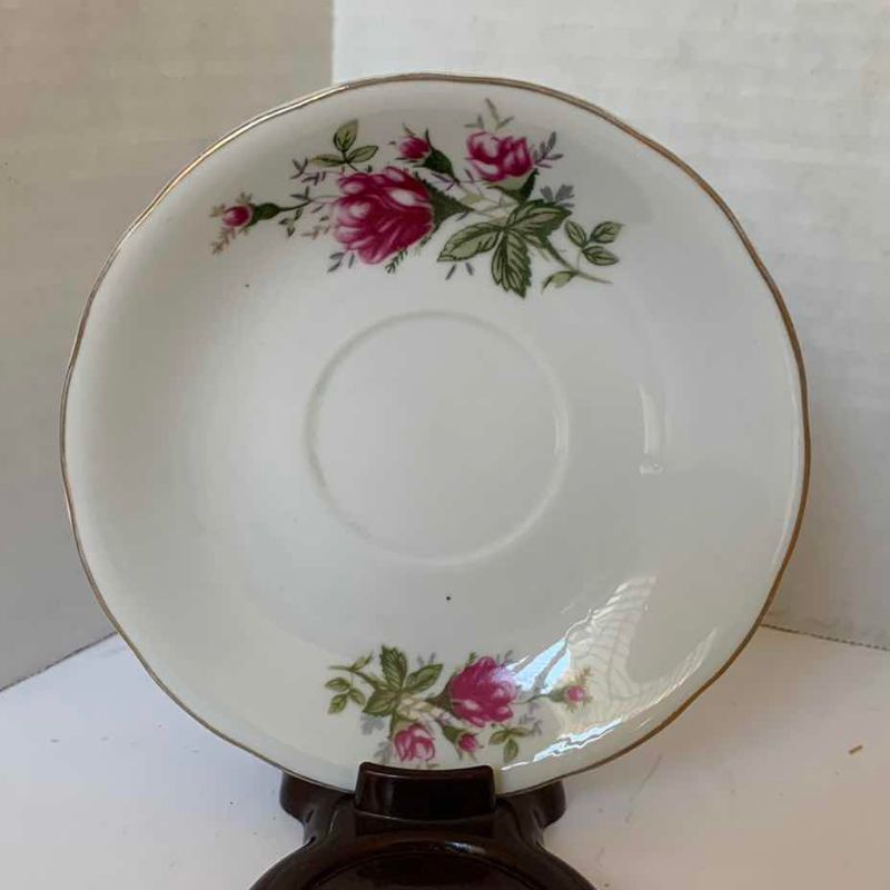 Photo 1 of CHINA TEA CUP & SAUCER SET WITH “COTTAGE ROSE” BONE CHINA SMALL PITCHER