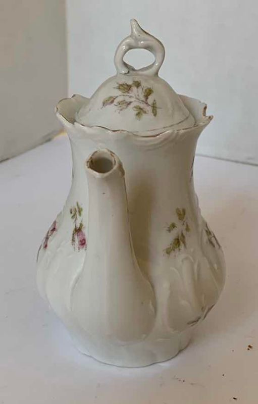 Photo 1 of PORCELAIN SAUCE DISH 7”H, SMALL TEA POT & POTPOURRI DUCK