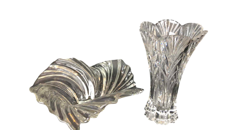 Photo 1 of PAIR OF CRYSTAL VASES MIKASA