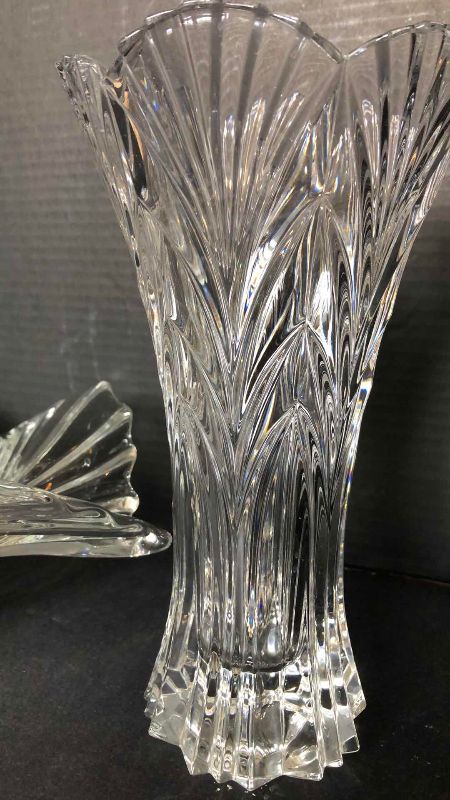 Photo 1 of PAIR OF CRYSTAL VASES MIKASA