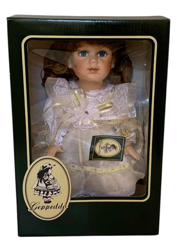 Photo 1 of GEPPEDDO “LEAH” PORCELAIN DOLL 11”H