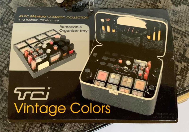 Photo 1 of TCI VINTAGE COLORS 49-PIECE COSMETIC COLLECTION SET IN TRAVEL CASE