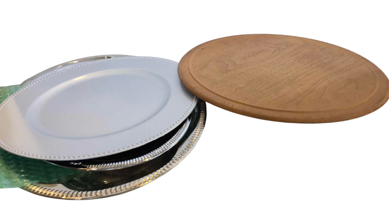 Photo 1 of STONE CUTTING BOARD, LAZY SUSAN AND SERVING PLATES