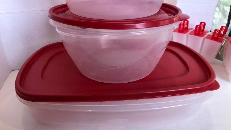 Photo 1 of RUBBERMAID FOOD STORAGE CONTAINERS AND JELLO POP MOLDS