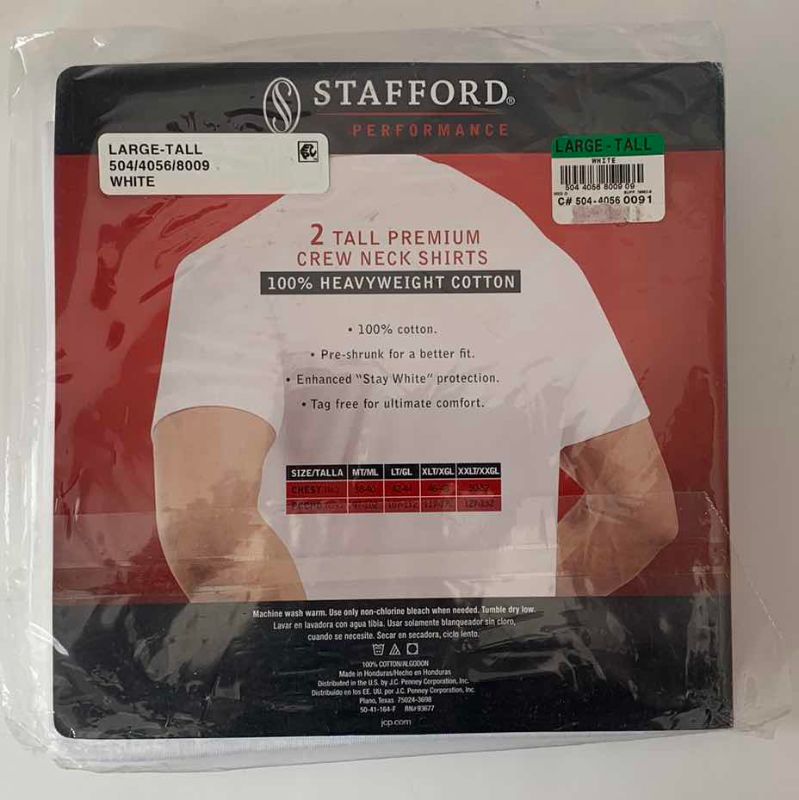 Photo 1 of STAFFORD CREW NECK SHIRTS SIZE LARGE TALL (2)
