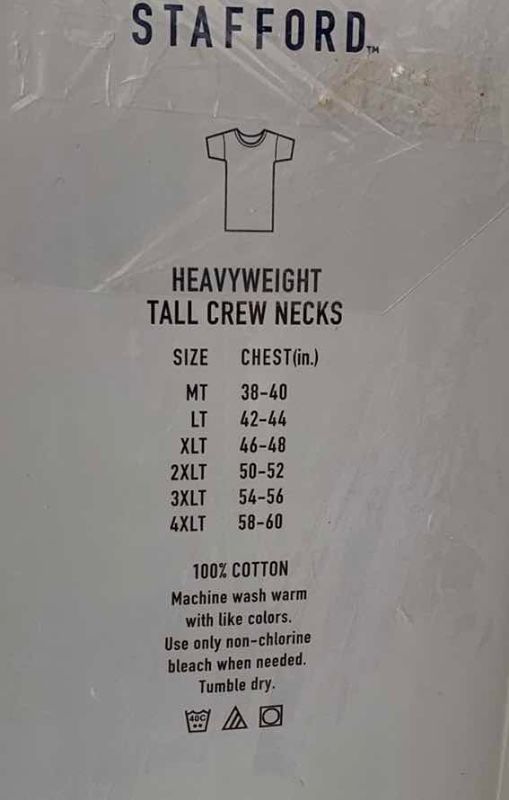 Photo 1 of STAFFORD HEAVY WEIGHT TALL CREW NECK SHIRTS (4) SIZE LARGE TALL