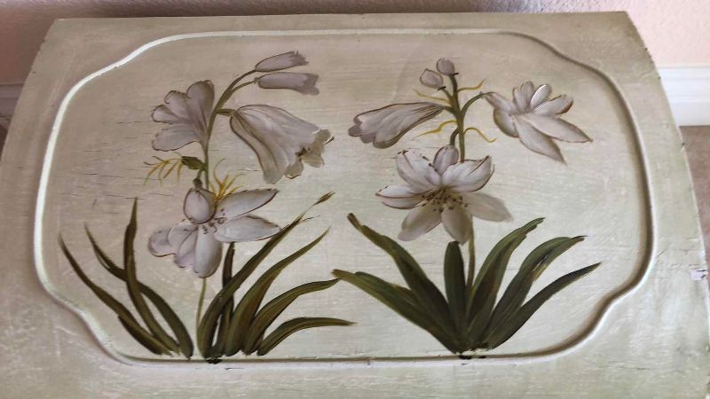 Photo 1 of DECORATIVE FLORAL STORAGE CHEST 21” X 13” H 14”
