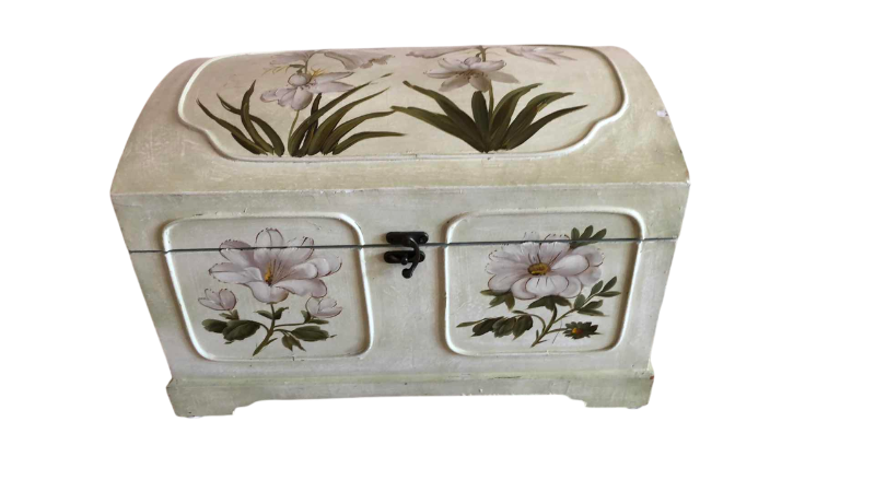 Photo 1 of DECORATIVE FLORAL STORAGE CHEST 21” X 13” H 14”