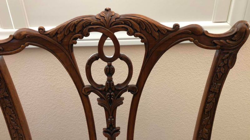 Photo 1 of VINTAGE HAND CARVED CHIPPENDALE MAHOGANY DOUBLE CHAIR SETTLE SEAT WITH CLAW FEET 46” X 21” H 41”