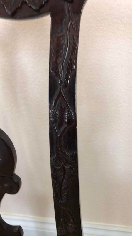 Photo 1 of GEORGE III STYLE CARVED MAHOGANY SIDE CHAIR WIDE CLAW FEET