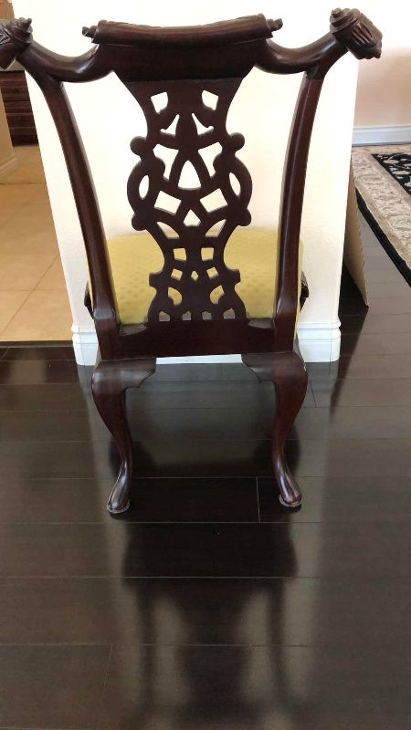 Photo 1 of GEORGE III STYLE CARVED MAHOGANY SIDE CHAIR WIDE CLAW FEET