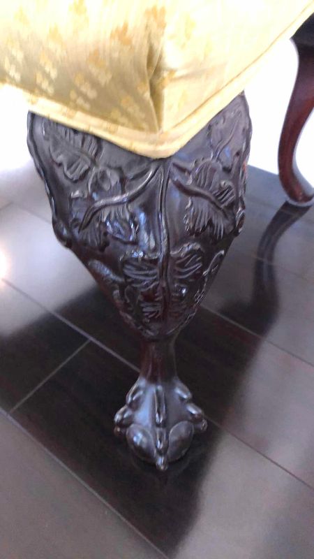 Photo 1 of GEORGE III STYLE CARVED MAHOGANY SIDE CHAIR WIDE CLAW FEET