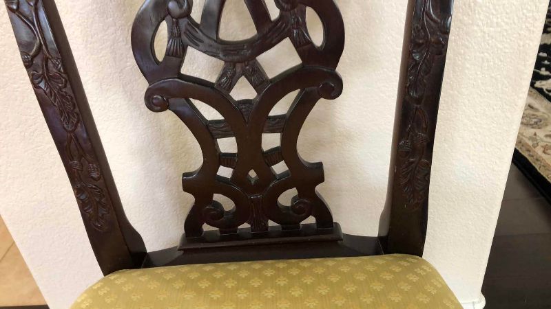 Photo 1 of GEORGE III STYLE CARVED MAHOGANY SIDE CHAIR WIDE CLAW FEET