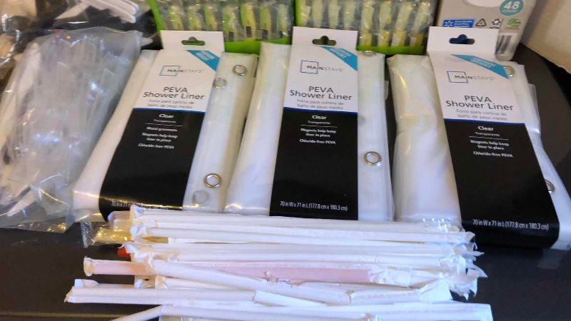 Photo 1 of KITCHEN SPONGES, SHOWER LINERS, AND PLASTIC EATING UTENSILS