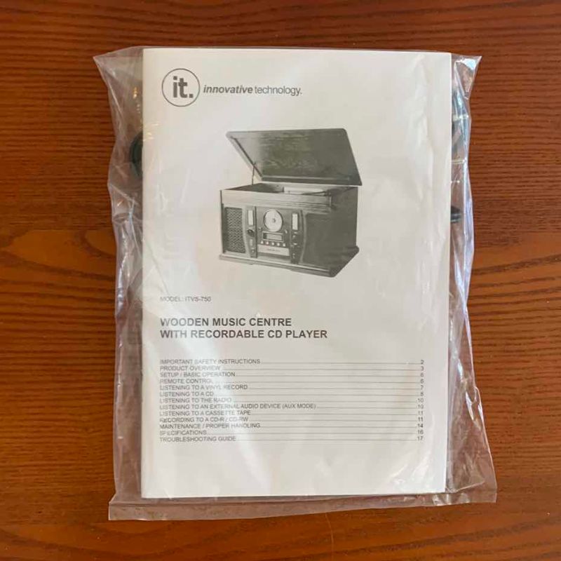 Photo 1 of INNOVATIVE TECHNOLOGY WOODEN MUSIC CENTER WITH RECORDABLE CD PLAYER 20” X 13” X 12”H