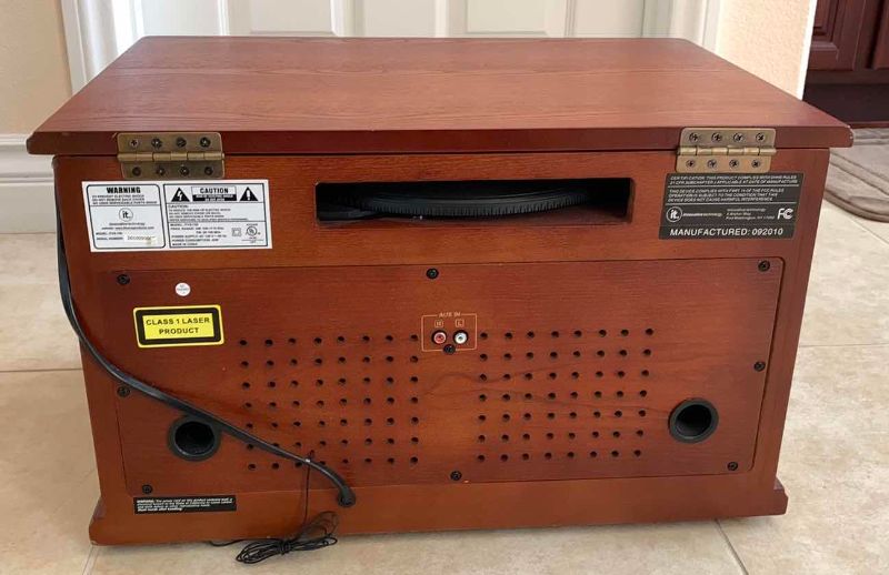 Photo 1 of INNOVATIVE TECHNOLOGY WOODEN MUSIC CENTER WITH RECORDABLE CD PLAYER 20” X 13” X 12”H