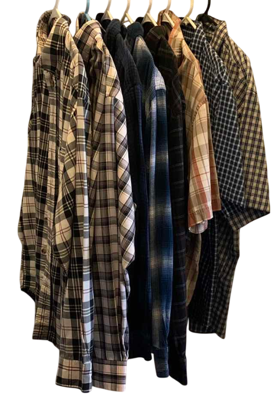 Photo 1 of LONG SLEEVE PLAID SHIRTS (8) SIZE L