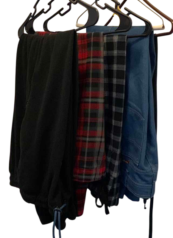 Photo 1 of FLEECE, FLANNEL PANTS SIZE M-L & JEANS (36X32) WRANGLER ADIDAS