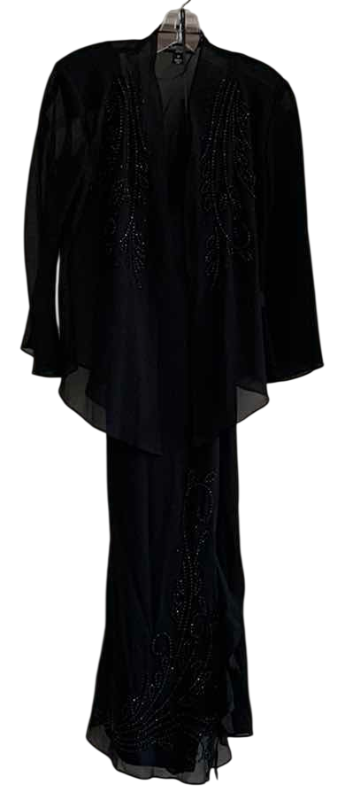 Photo 1 of R&M RICHARDS BEADED SLEEVELESS DRESS WITH SHEER BEADED SHAW SIZE 6P