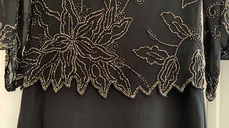 Photo 1 of JKARA BEADED BLACK DRESS SIZE 6P