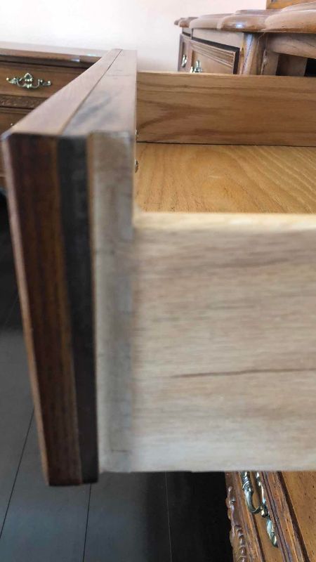 Photo 1 of STANLEY FRENCH PROVINCIAL STYLE TRIPLE DRESSER WITH TRI-FOLD MIRROR 73” X 19” H 84”