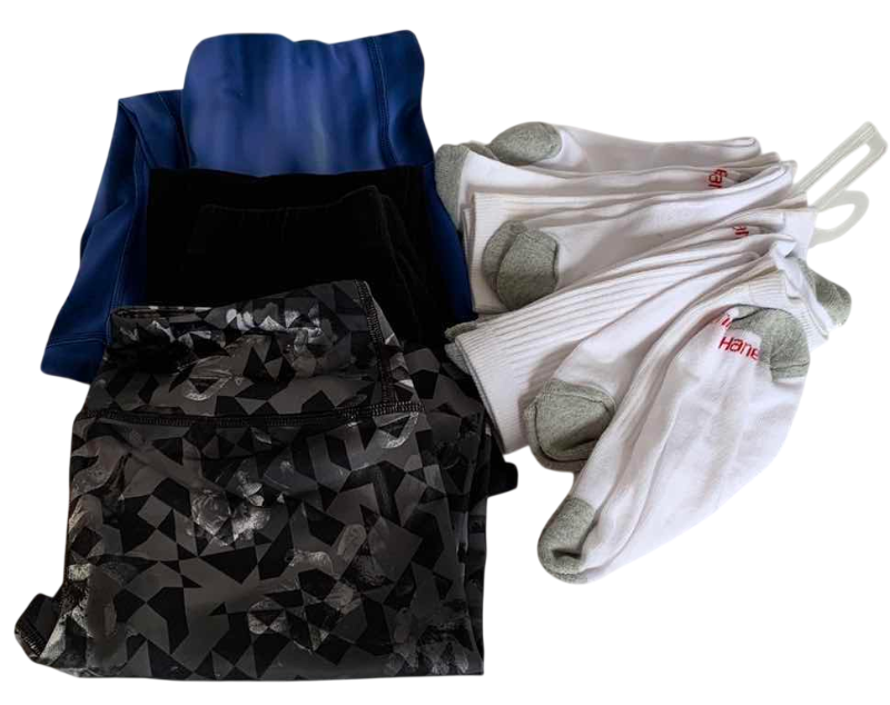 Photo 1 of ATHLETIC PANTS SIZE XS-M AND HANES SOCKS