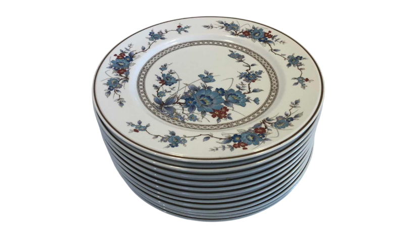 Photo 1 of 12 VINTAGE NORITAKE VERSATONE BLEUFLEUR DINNER PLATES