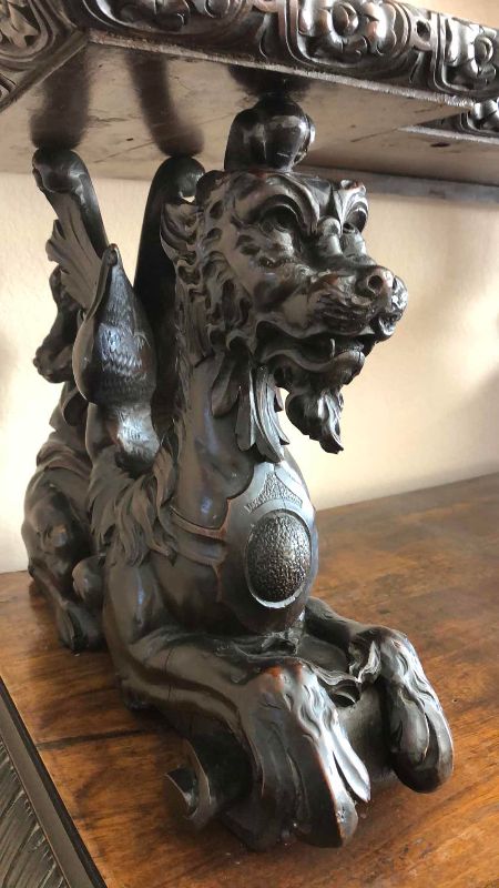 Photo 1 of ANTIQUE 19TH CENTURY HAND CARVED WALNUT ITALIAN FIGURAL SIDEBOARD RENAISSANCE VAISSELIER 73" X 27' H 103"